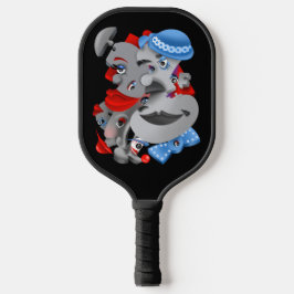 Surreal Puzzle Faces Pickleball Paddle