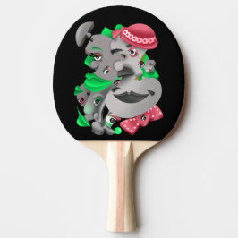 Surreal Puzzle Faces Ping Pong Paddle Tischtennis Schläger