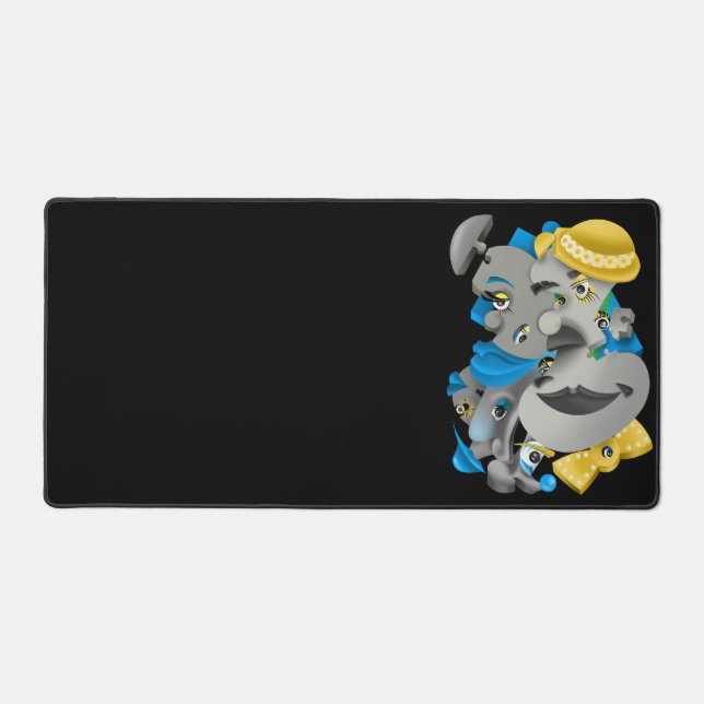 Surreal Puzzle Faces Schreibtischmatte (Vorderseite)