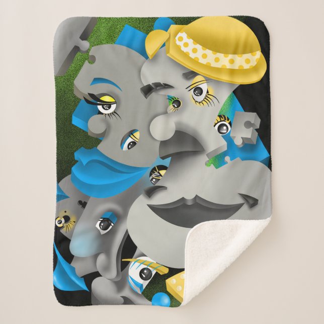 Surreal Puzzle Faces Sherpadecke (Vorderseite)