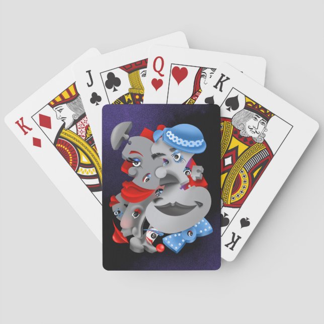 Surreal Puzzle Faces Spielkarten (Rückseite)