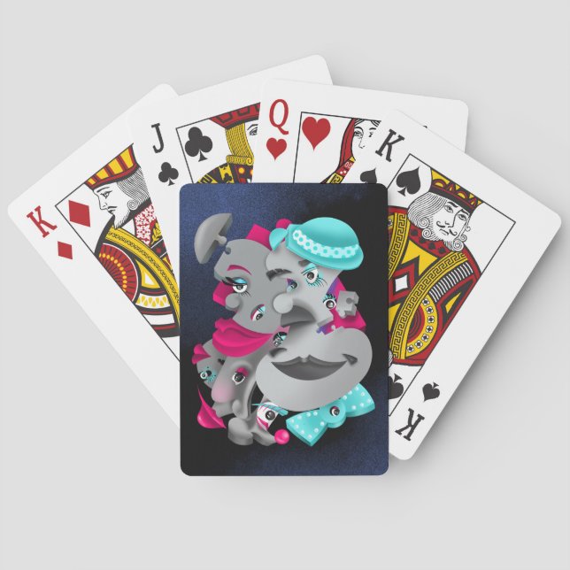Surreal Puzzle Faces Spielkarten (Rückseite)