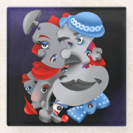 Surreal Puzzle Faces Untersetzer