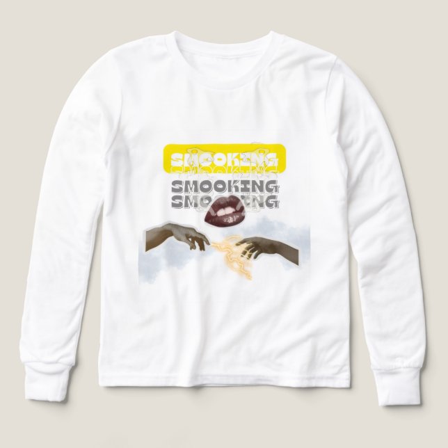 Surreal rauchende Lippen und Michelangelo-Hände Po (Design Vorderseite)