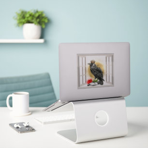 Surreal Raven King in Window Vinyl Aufkleber