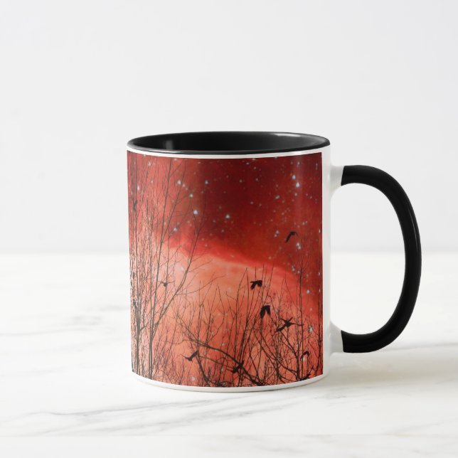 Surreal Red Starry Night Tasse (Rechts)
