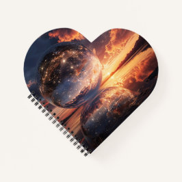 Surreal Reflective Sphere Containing Stars Notizbuch