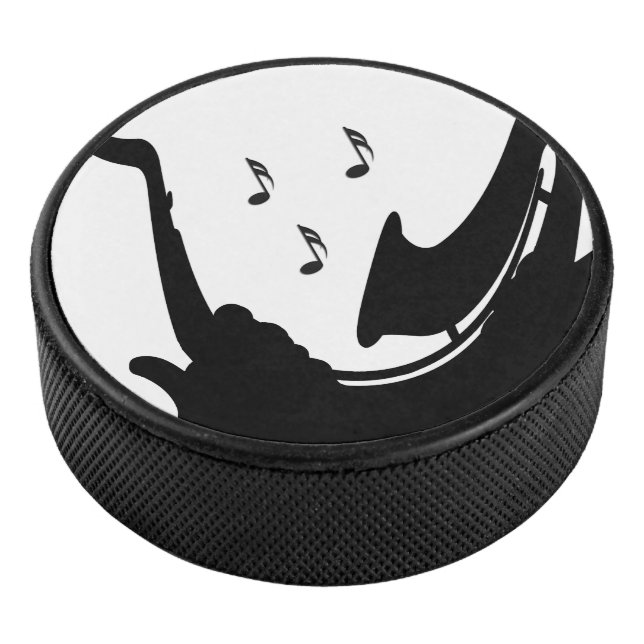 Surreal Saxophon Player Eishockey Puck (3/4)