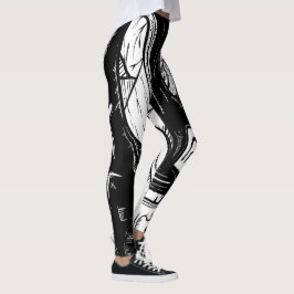 surreal schwarz und weiß leggings