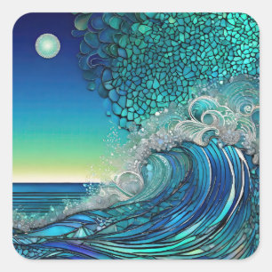 Surreal Seascape Quadratischer Aufkleber