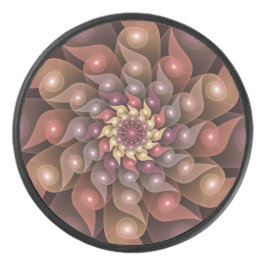 Surreal Shiny Blume Modernes Abstraktes Fraktal Ku Eishockey Puck