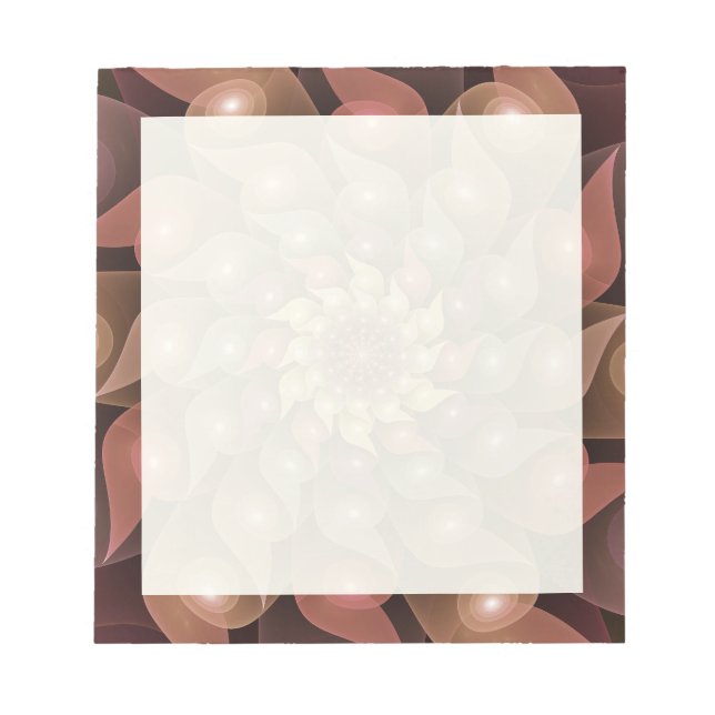 Surreal Shiny Blume Modernes Abstraktes Fraktal Ku Notizblock (Vorderseite)