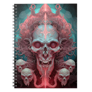 Surreal Skull Gothic Horror Art Notizblock