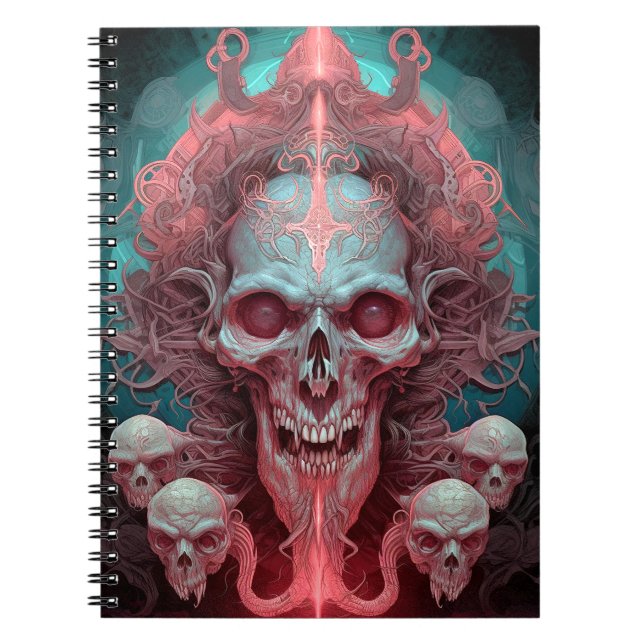 Surreal Skull Gothic Horror Art Notizblock (Vorderseite)