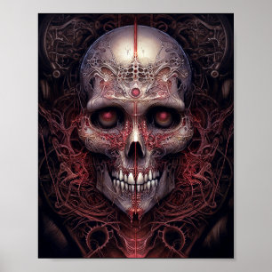 Surreal Skull Gothic Horror Art Poster