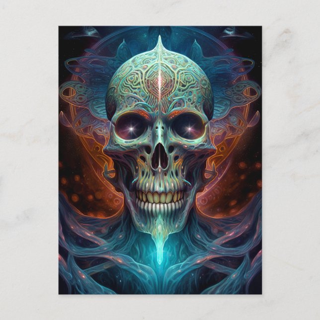 Surreal Skull Gothic Horror Art Postkarte (Vorderseite)
