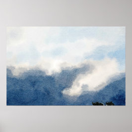 Surreal Sky and Clouds Aquarellbilder Poster