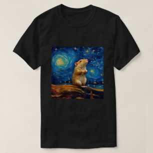 Surreal Starry Night Gerbil T-Shirt