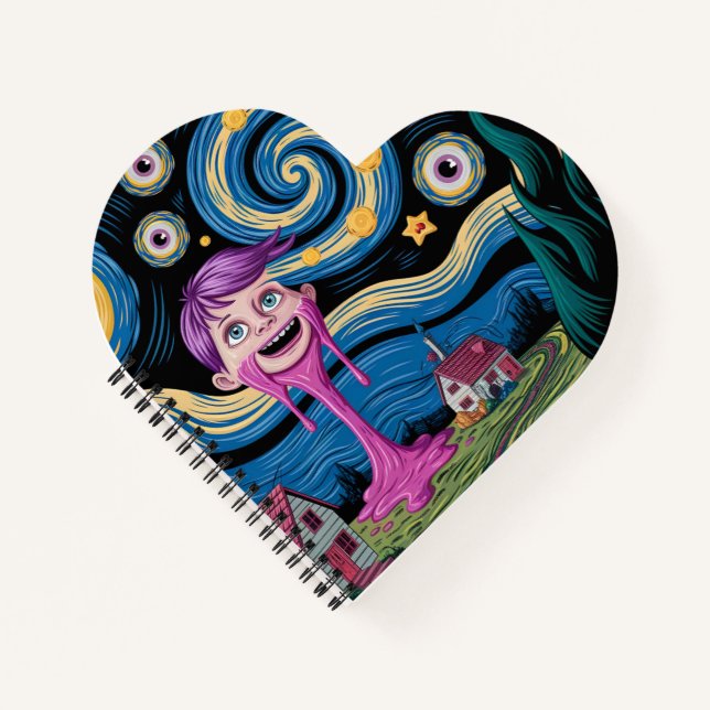 Surreal Starry Night Notebook Notizbuch (Vorderseite)