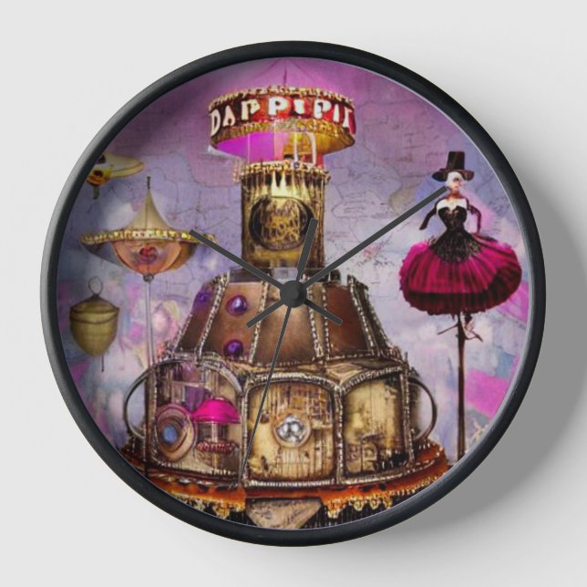 Surreal Steampunk Circus Ringmaster Uhr (Vorderseite)