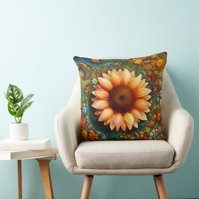 Surreal Sunflower Symphony Kissen (Stuhl )