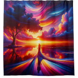"Surreal Sunset Silouhette" Duschvorhang