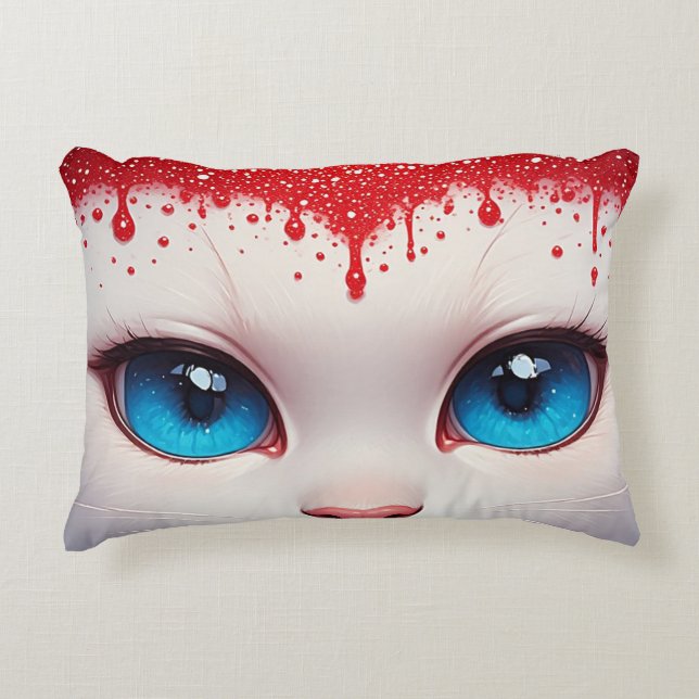 Surreal süße große blaue Augen Dekokissen (Vorderseite)