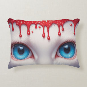 Surreal süße große blaue Augen Dekokissen
