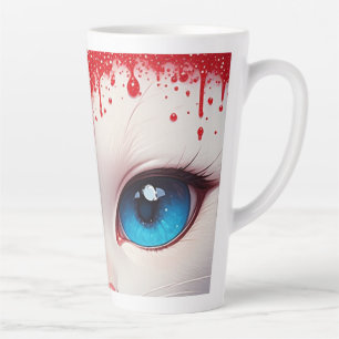 Surreal süße große blaue Augen Milchtasse
