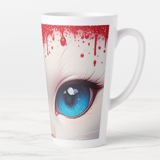 Surreal süße große blaue Augen Milchtasse (Rechts)