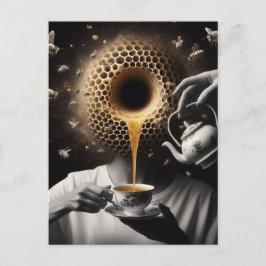 Surreal Tea Time with Bienen Postkarte