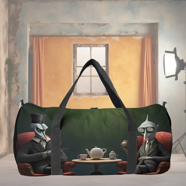 Surreal Tea Zeit auf der seltsamen Seite. 3 Duffle Bag (Von Creator hochgeladen)