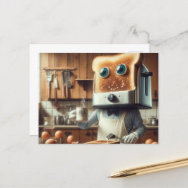 Surreal Toaster Egge Frühstücksperson Postkarte