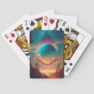 Surreal Towers Planet Visionäre Landschaft Spielkarten