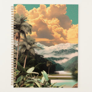Surreal Tropisches Tal mit Palmen Planer