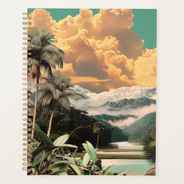 Surreal Tropisches Tal mit Palmen Planer (Vorderseite)