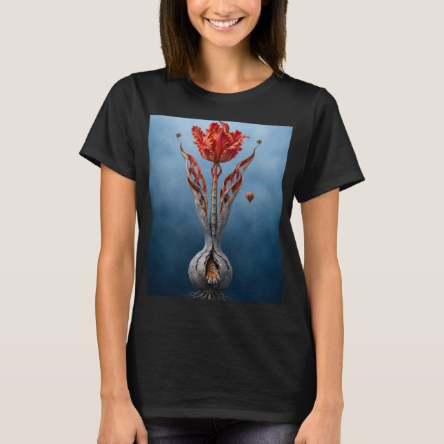 Surreal Tulip Fantasy Art T-Shirt (Vorderseite)