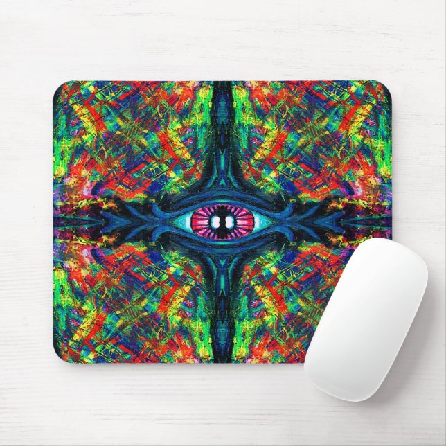 Surreal Twisted Trippy Eye Visionary Oil Painting  Mousepad (Mit Mouse)