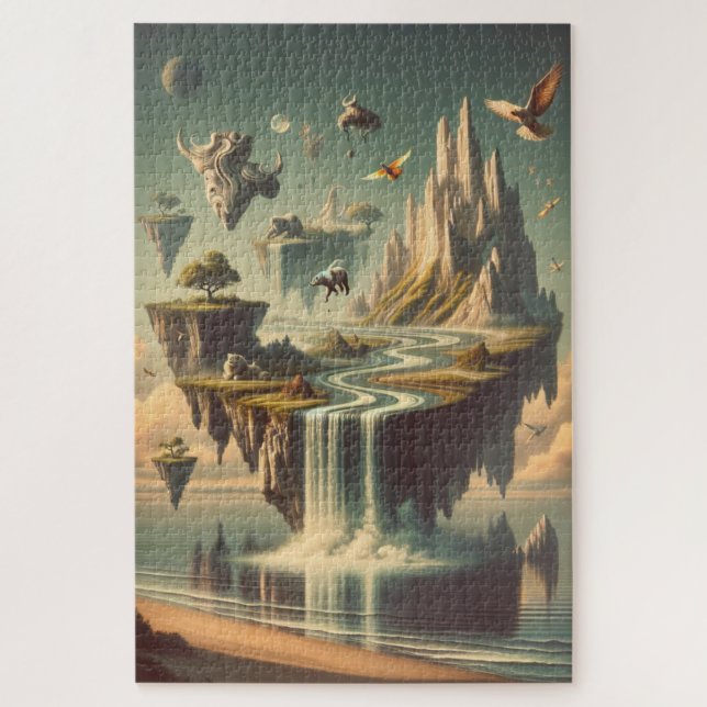 Surreal Unterbewusste Landschaft - Vivide Purples Puzzle (Vertikal)