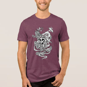 Surreal verzerrte seltsame abstrakte Kunstgrafik Tri-Blend Shirt