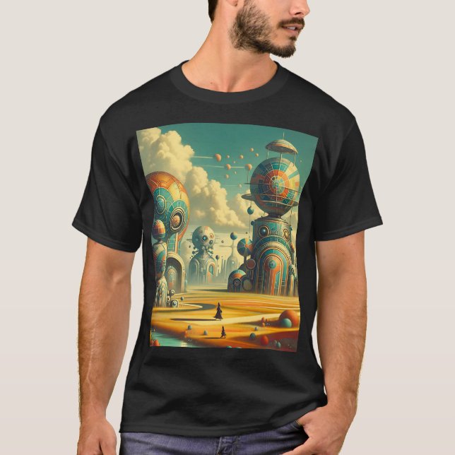 Surreal Vibranly Retrofuturistic Wonderland T-Shirt (Vorderseite)