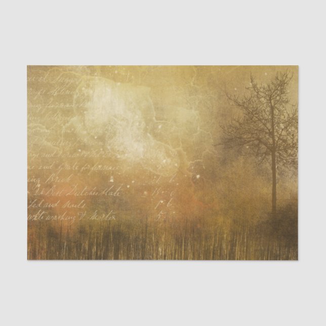 Surreal viktorianische Goldlandschaft mit Schrift Seidenpapier (Vorderseite)
