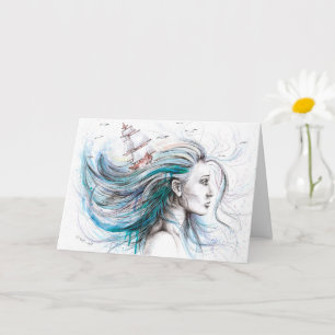 Surreal Wasserfarbe Aquarell Kunst Karte