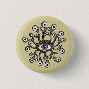 Surreal Weirdcore-Augen-Tentakel-Kunstwerk Button