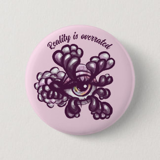 Surreal Weirdcore Eye Artwork in Dreamy Pastel Button