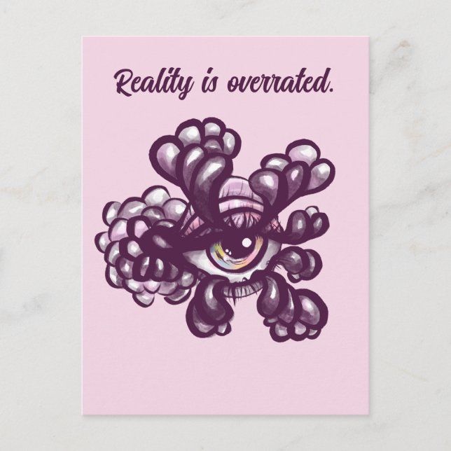 Surreal Weirdcore Eye Artwork in Dreamy Pastel Postkarte (Vorderseite)