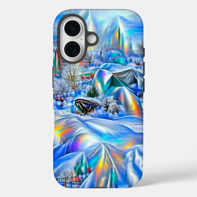 Surreal Winter Wonderland mit eisigen Lichtern Case-Mate iPhone Hülle (Rückseite)