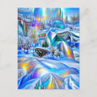 Surreal Winter Wonderland mit eisigen Lichtern