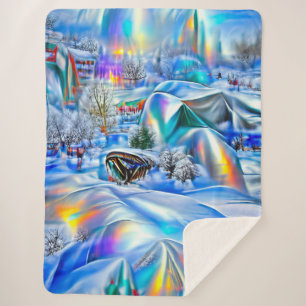 Surreal Winter Wonderland mit eisigen Lichtern Sherpadecke