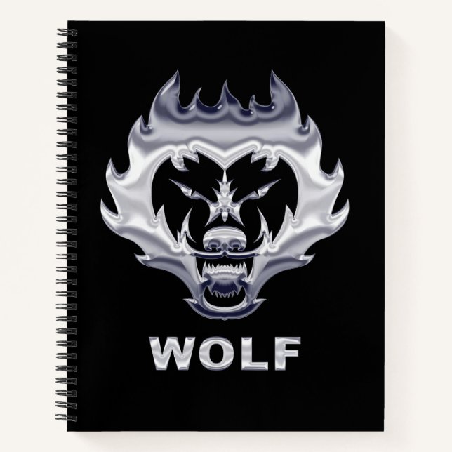Surreal Wolf Notizbuch (Vorderseite)